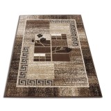 Cumpara ieftin Covor Model Luna 1815-12, Marime 60 x 110 cm, Maro, Inaltime Fir 6 mm, Antialergic, Polipropilena, Living, Dormitor, Sufragerie, Birou