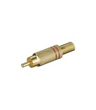 RCA mufa RCA tata metal aurit inel rosu Goobay