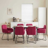 Cumpara ieftin Scaune de dining 6 buc. Catifea Rosu Vin 59 x 56,5 x 86 cm