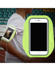 Husa telefon de alergare, universala pana la 5.5 inch, verde fosforescent, Floveme foto