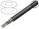 Cablu HELUKAT&reg; 600,S/FTP 4x2x23AWG 7e s&acirc;rmă Cu PE negru