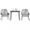 Gossi set de sufragerie de gradina 3 piese sticla poliratan gri