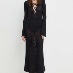 Luisa Spagnoli rochie din in RUNWAY COLLECTION culoarea negru, maxi, drept, 58359