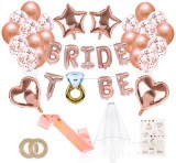 Cumpara ieftin Set petrecerea burlacitelor, BRIDE TO BE, Baloane, Voal, Panglica, Tatuaje, Roz, Oem