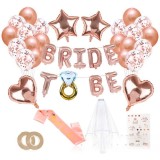 Set petrecerea burlacitelor, BRIDE TO BE, Baloane, Voal, Panglica, Tatuaje, Roz