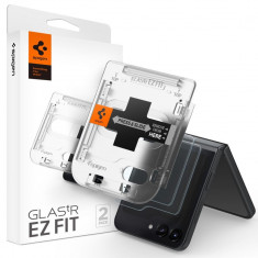 Set 2 Folii de protectie Spigen Glas.TR EZ FIT pentru Samsung Galaxy Z Flip 5 Transparent