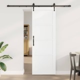 Ușa Glisantă cu Set Hardware Alb 73.5x211 cm Lemn Masiv Pin