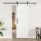 Ușa Glisantă cu Set Hardware Alb 73.5x211 cm Lemn Masiv Pin