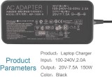 Incarcator Laptop Gaming, Asus, ROG Strix G17 G713R, G713RM, G713Q, G713RW, G713RM, G713RC, G713IE, G713QM, ADP-150CH B, 20V, 7.5A, 150W, mufa 6.0x3.7