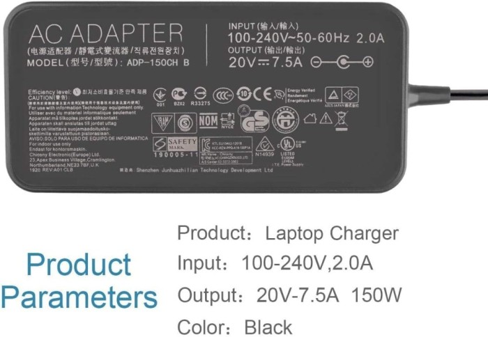 Incarcator Laptop Gaming, Asus, ROG Zephyrus G14 GA401I, GA401IH, GA401IHR, GA401II, GA401IU, GA401IV, GA401IVC, ADP-150CH B, 20V, 7.5A, 150W, mufa 6.