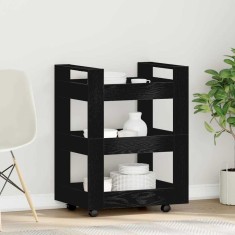 vidaXL Troler de Bucătărie Stejar negru 60 x 45 x 80 cm Lemn compozit