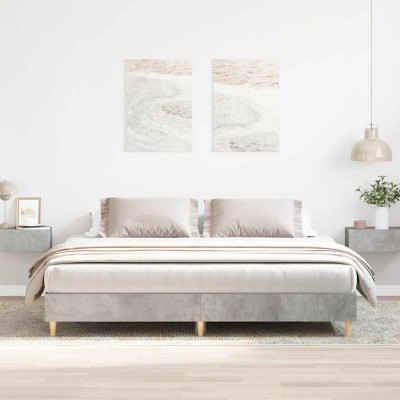 vidaXL Cadru de pat fără saltea Gri beton 160x200cm Lemn prelucrat 3329033 foto