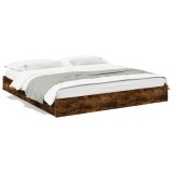 VidaXL Cadru de pat cu sertare stejar fumuriu 200x200cm lemn prelucrat 3280633