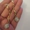 Cercei lungi eleganti placati cu aur 18k si Swarovski- Gravat