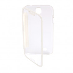 Husa SAMSUNG Galaxy S4 - Flip Cover Clear (Transparent&amp;amp;Alb) foto