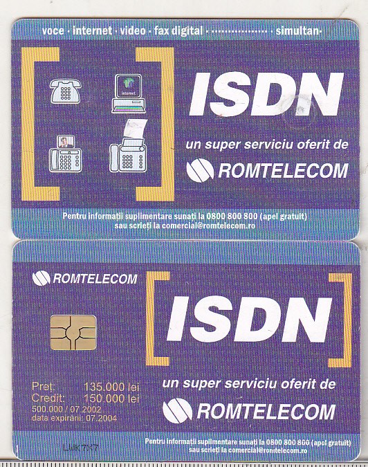 bnk card Cartela telefonica 2002 - ISDN 4 - RO-ROM-0158A