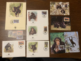 Sierra leone - cimpanzeu - serie 4 timbre MNH, 4 FDC, 4 maxime, fauna wwf