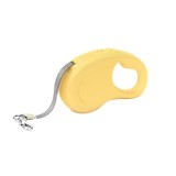 Lesa retractabila pentru caini Nunbell, franare si blocare cu o singura mana, ABS/Nylon, 5 m, Galben