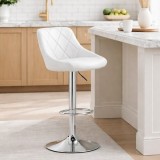 Scaun de bar Artool Kast alb piele ecologica rotativ reglabil bucatarie inaltime 85-105 cm confort ergonomic