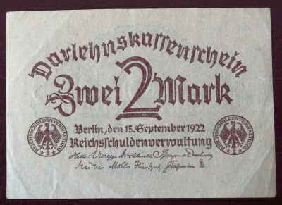 Germania 2 mark 1922 ** foto