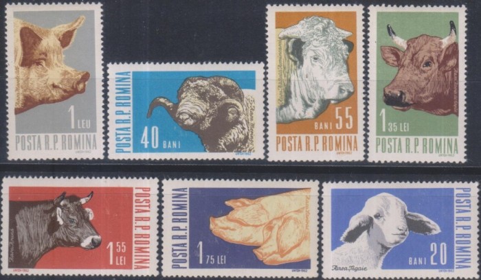 Lot de timbre rom&acirc;nești neștampilate cu faună și floră