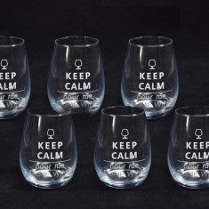 Set 6 pahare Keep Calm, Mercury, 460 ml, 9x11.5 cm, sticla