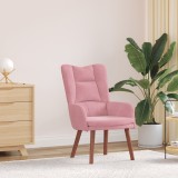 fotoliu relaxant vidaXL din catifea roz