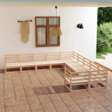 VidaXL Set mobilier de grădină, 10 piese, lemn masiv de pin