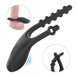 Stimulator Penis Clipp, 9 Moduri Vibratii, Silicon, USB, Negru, 15.3 cm, Guilty Toys