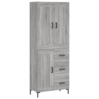 Dulap inalt, gri sonoma, 69,5x34x180 cm, lemn compozit foto