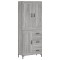 Dulap inalt, gri sonoma, 69,5x34x180 cm, lemn compozit