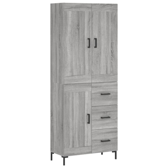 Dulap inalt, gri sonoma, 69,5x34x180 cm, lemn compozit