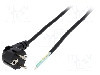 Cablu alimentare AC, 2m, 3 fire, culoare negru, cabluri, CEE 7/7 (E/F) &amp;#351;tecar in unghi, LIAN DUNG -