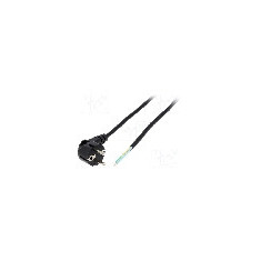 Cablu alimentare AC, 2m, 3 fire, culoare negru, cabluri, CEE 7/7 (E/F) &#351;tecar in unghi, LIAN DUNG -
