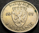 Moneda 1 COROANE / KRONE - NORVEGIA, anul 1957 * cod 413 A