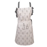 Sort bucatarie pentru copii bumbac bej gri Iepurasi 56x48 cm