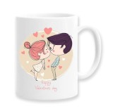 Cana alba personalizata Happy Valentine&#039;s day, INOVATIX&reg;. 330ml, Oem