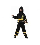 Costum carnaval Black Ninja pentru copii, marime 120/130 cm (7-8 ani)