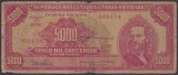 Bancnota Brazilia 5.000 Cruzeiros (1965) - P182A Good ( vezi descriere )