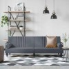 VidaXL Canapea extensibilă cu cotiere, gri &icirc;nchis, catifea 351895
