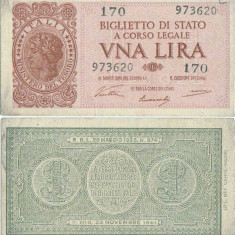 1944 ( 23 XI ) , 1 lira ( P-29a ) - Italia - stare XF