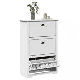 VidaXL Suport pantofi &bdquo;BODO&rdquo; Alb 80x35x118 cm