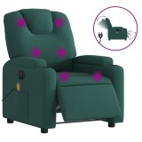 Cumpara ieftin Fotoliu electric de masaj rabatabil, verde inchis, textil