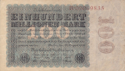 GERMANIA 100.000.000 marci 1923 VF+!!! foto