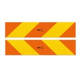 Set 2 placute reflectorizante Hico galben rosu fluorescent 565x132 mm aluminiu