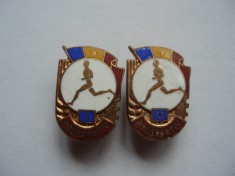 ROMANIA - SET INSIGNE POLISPORTIV CATGEORIA I + CATEGORIA II, 1965, RSR, IM1.160