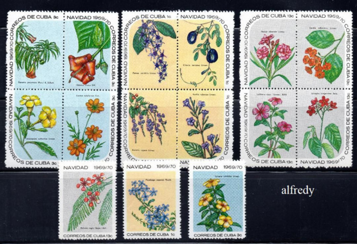 CUBA 1969, Flora, serie neuzata, MNH