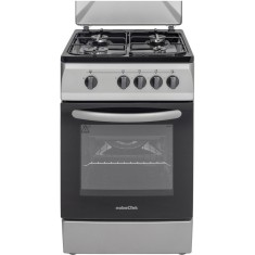Aragaz Nobeltek NLT 5601S/G1, Gaz, 4 arzatoare, Siguranta plita si cuptor, Echipat cu diuze GPL, Diuze GN de schimb, 50 cm, Argintiu