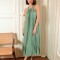 Rochie lunga cu pliuri Verde menta 4728D M8