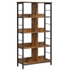 Biblioteca Leobert Artool, PAL si Metal, 8 Rafturi, Maro Rustic/Negru, 80x33x149 cm - Stil Vintage Industrial